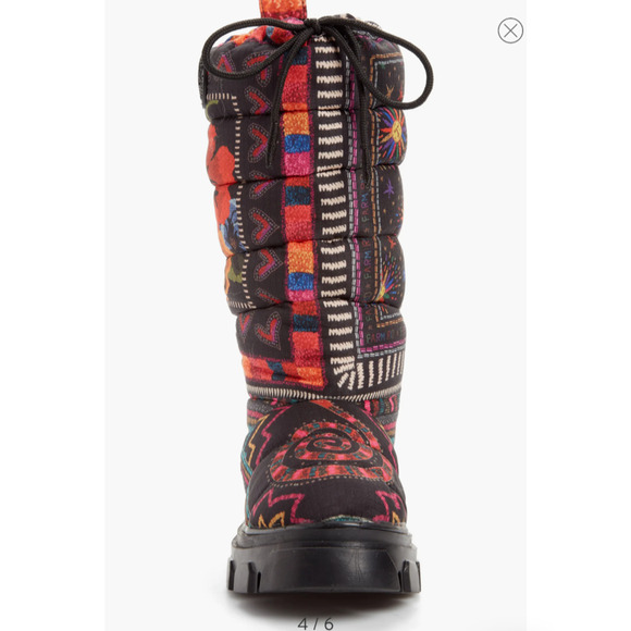 NEW Farm Rio Scarf Lug Sole Tall Puffer Moon Boots Platform Womens 7.5 $300 - Picture 5 of 8